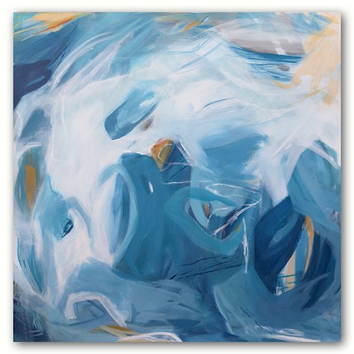 Go With The Flow, Original Abstract Blue Painting