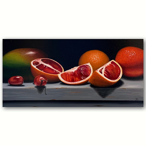 Tropical Fruits, Original Still Life Oil Painting