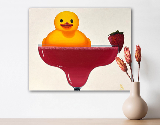 Strawberry Duckquiri-Original Rubber Ducky Artwork-Print